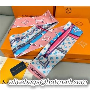 Pretty Style Louis Vuitton Giant 3D Monogram Bandeau Silk Scarf 6085 Pink 2026