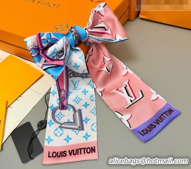 Pretty Style Louis Vuitton Giant 3D Monogram Bandeau Silk Scarf 6085 Pink 2026