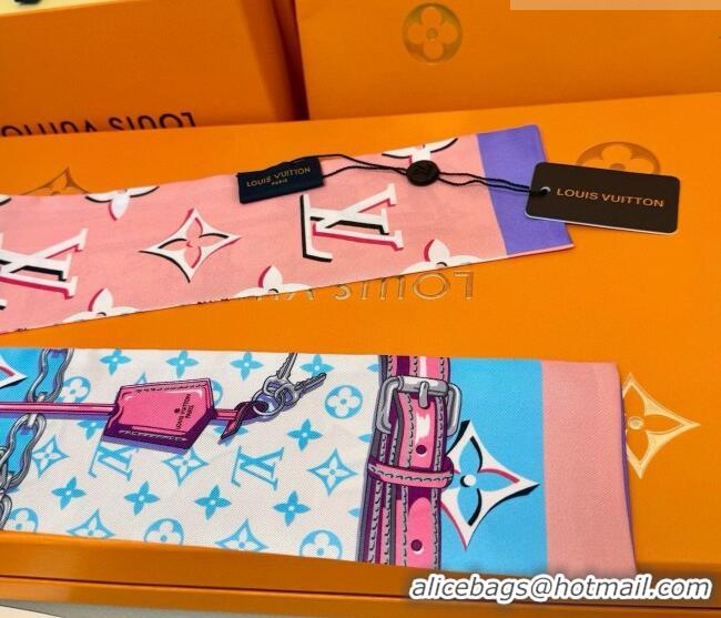 Pretty Style Louis Vuitton Giant 3D Monogram Bandeau Silk Scarf 6085 Pink 2026