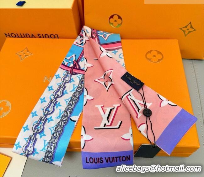 Pretty Style Louis Vuitton Giant 3D Monogram Bandeau Silk Scarf 6085 Pink 2026