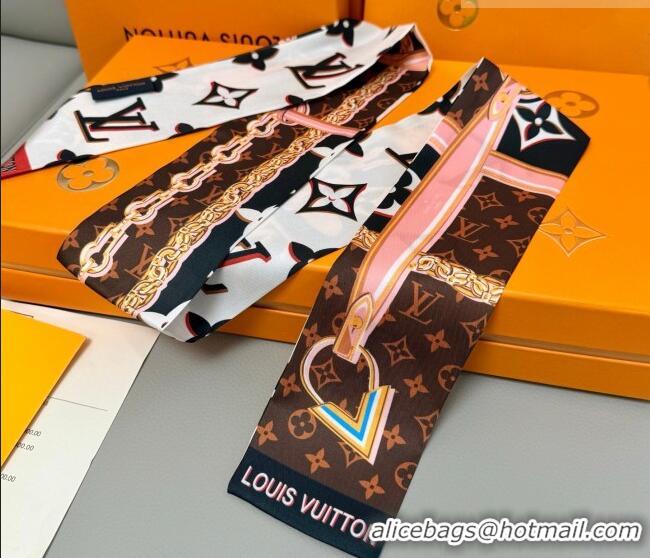 Top Grade Louis Vuitton Giant 3D Monogram Bandeau Silk Scarf 6085 White 2026