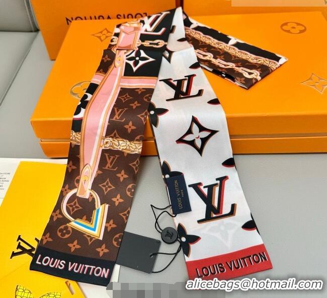 Top Grade Louis Vuitton Giant 3D Monogram Bandeau Silk Scarf 6085 White 2026