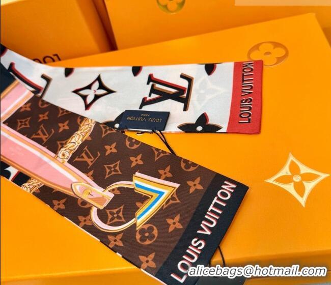 Top Grade Louis Vuitton Giant 3D Monogram Bandeau Silk Scarf 6085 White 2026