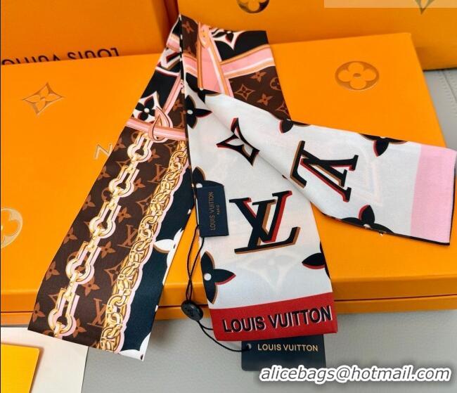 Top Grade Louis Vuitton Giant 3D Monogram Bandeau Silk Scarf 6085 White 2026