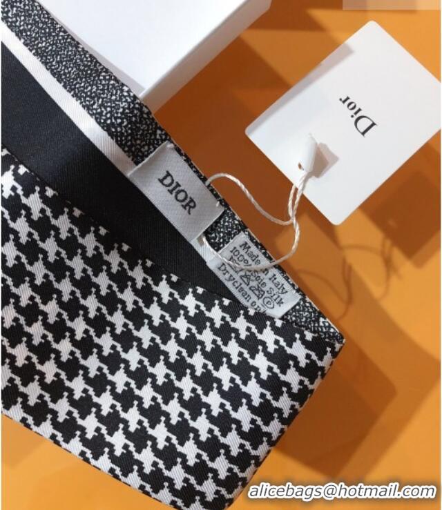 Promotional Dior Bandeau Silk Scarf 6x105cm Black/White Houndstooth DR010601 2026