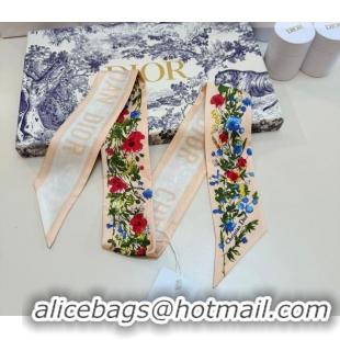 Top Grade Dior D-Millefiori Bandeau Silk Scarf 6x100cm DR010602 Nude 2026