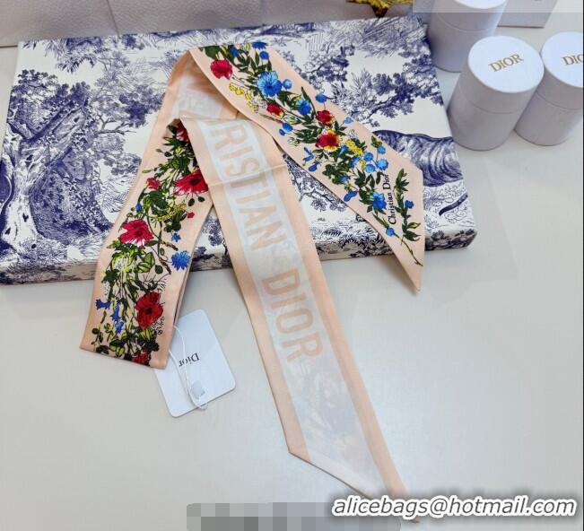 Top Grade Dior D-Millefiori Bandeau Silk Scarf 6x100cm DR010602 Nude 2026