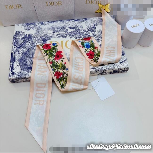 Top Grade Dior D-Millefiori Bandeau Silk Scarf 6x100cm DR010602 Nude 2026