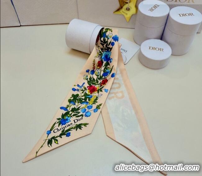 Top Grade Dior D-Millefiori Bandeau Silk Scarf 6x100cm DR010602 Nude 2026