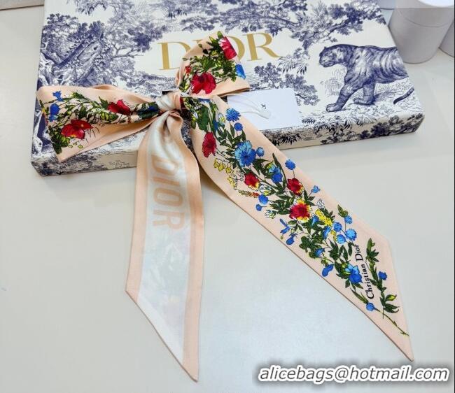 Top Grade Dior D-Millefiori Bandeau Silk Scarf 6x100cm DR010602 Nude 2026