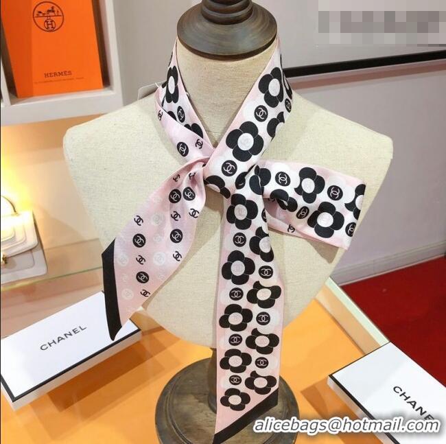 Low Cost Chanel Bloom Silk Scarf 6x120cm CH010606 Pink 2026
