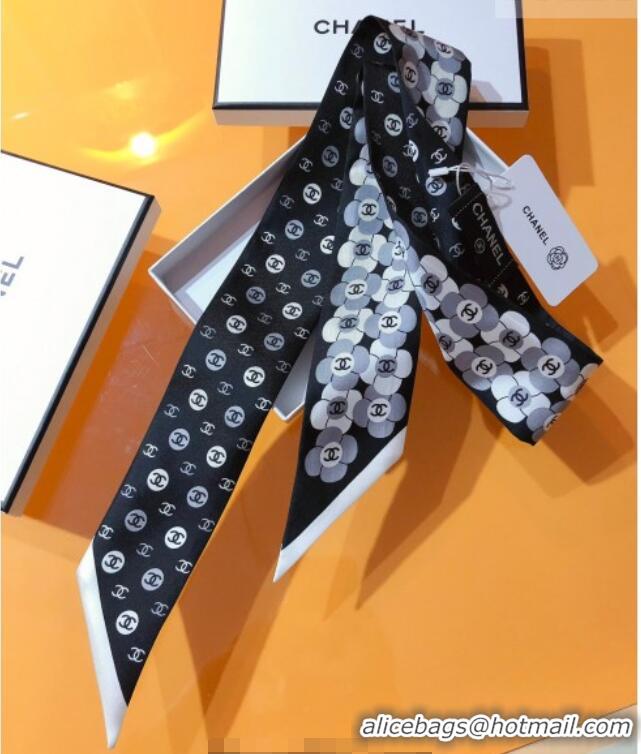 Discount Chanel Bloom Silk Scarf 6x120cm CH010606 Black 2026