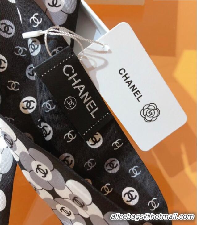 Discount Chanel Bloom Silk Scarf 6x120cm CH010606 Black 2026