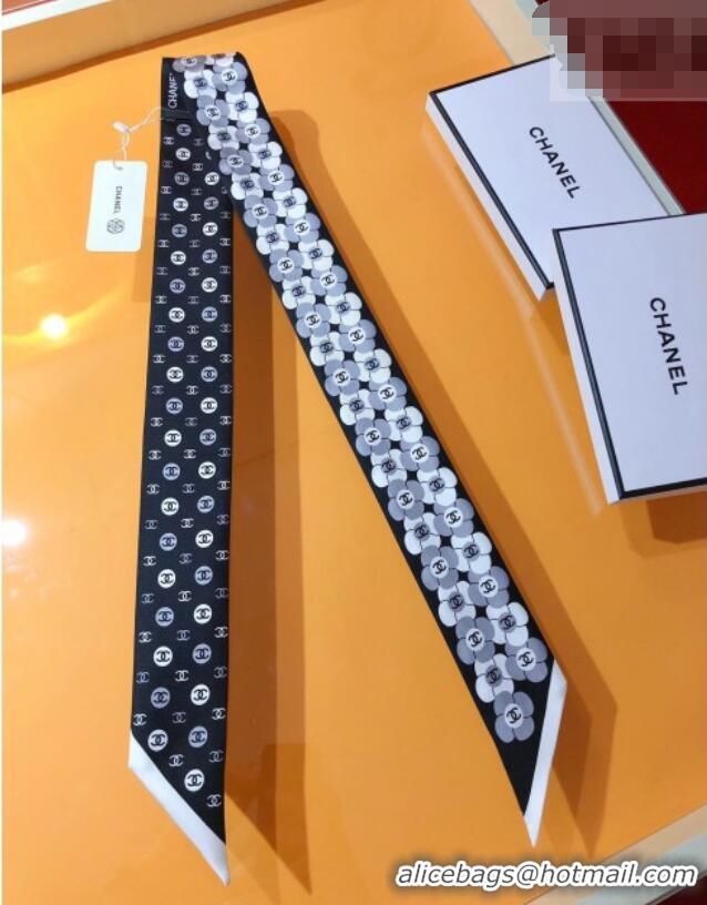 Discount Chanel Bloom Silk Scarf 6x120cm CH010606 Black 2026