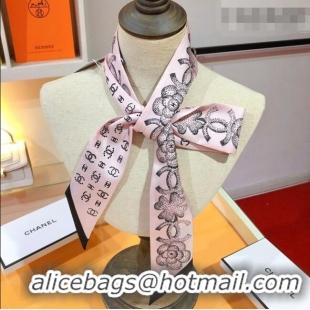Luxury Discount Chanel Bloom Silk Scarf 6x120cm CH010607 Pink 2026