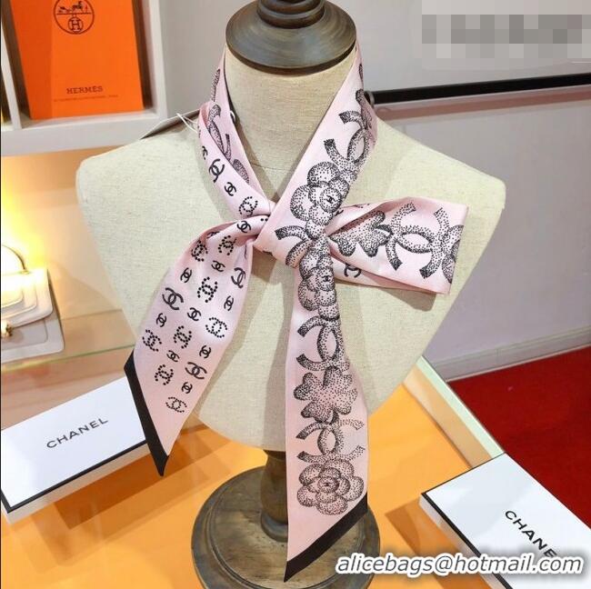 Luxury Discount Chanel Bloom Silk Scarf 6x120cm CH010607 Pink 2026