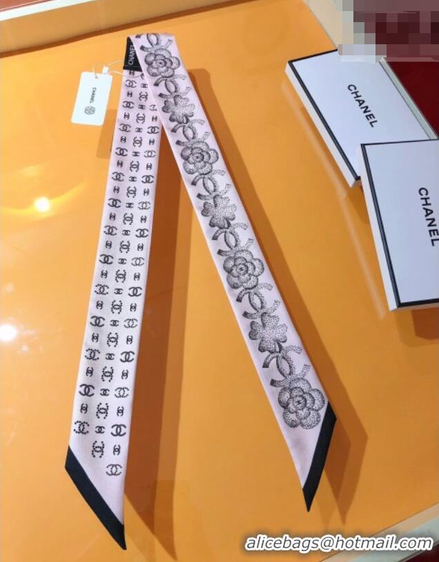 Luxury Discount Chanel Bloom Silk Scarf 6x120cm CH010607 Pink 2026