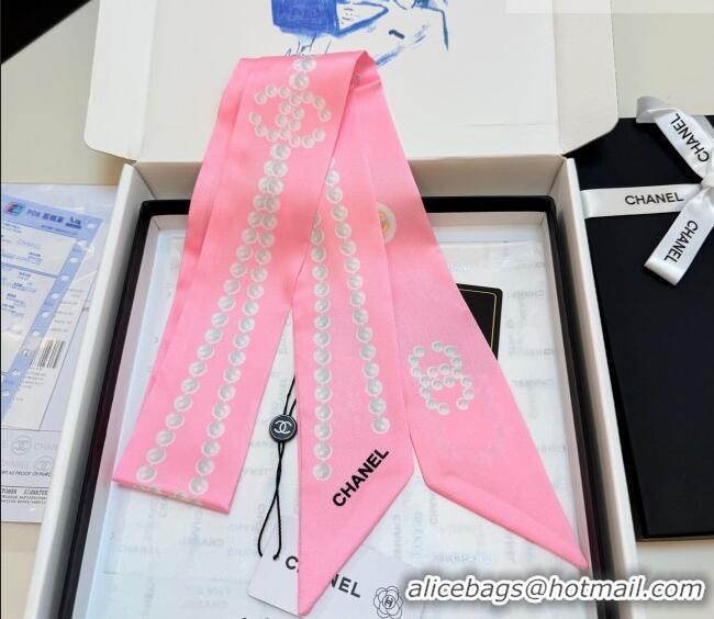 Top Grade Chanel Beads Silk Scarf 6x120cm CH010608 Pink 2026
