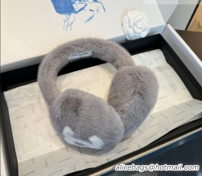 Famous Brand Chanel Earmuff CH010509 Grey/White 2026