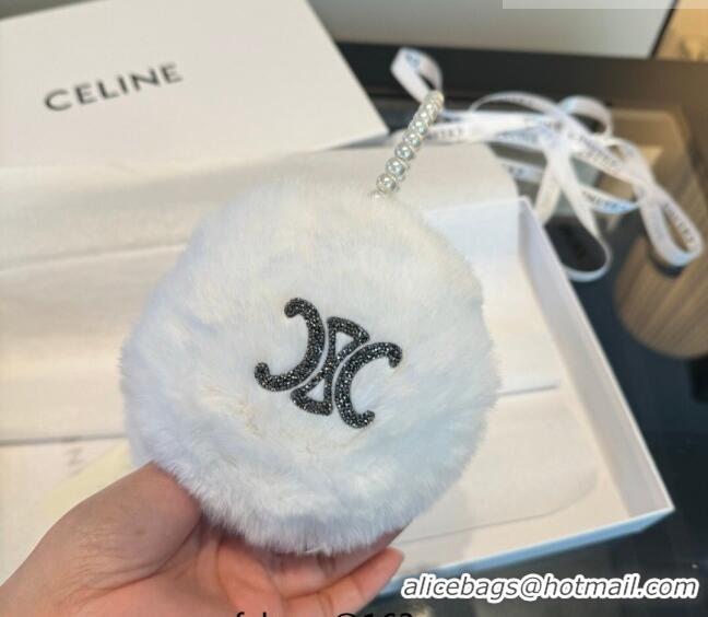 Top Grade Celine Earmuff with Pearls and Glitter CE010501 White 2026