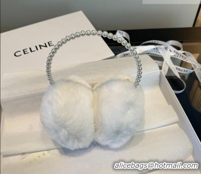 Top Grade Celine Earmuff with Pearls and Glitter CE010501 White 2026