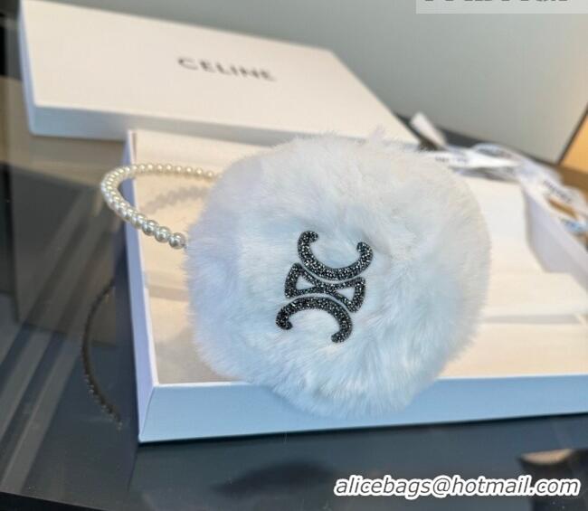Top Grade Celine Earmuff with Pearls and Glitter CE010501 White 2026