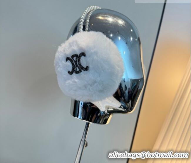 Top Grade Celine Earmuff with Pearls and Glitter CE010501 White 2026