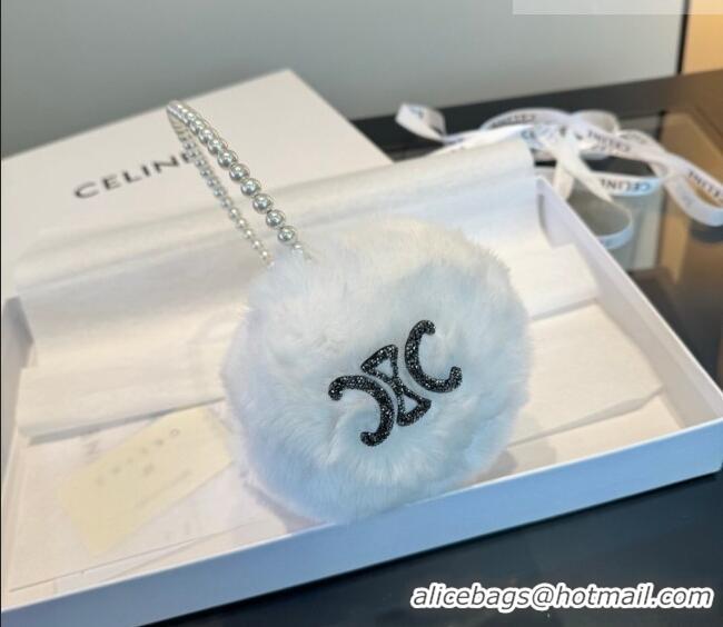 Top Grade Celine Earmuff with Pearls and Glitter CE010501 White 2026
