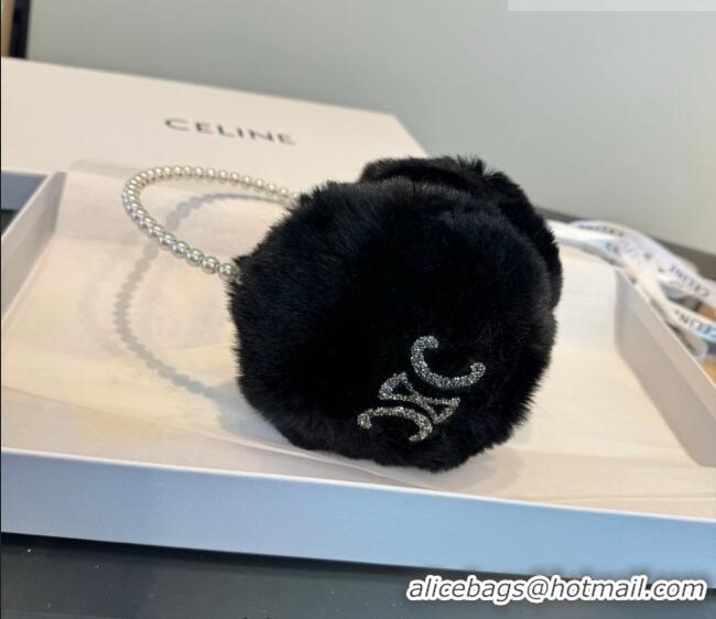 Good Product Celine Earmuff with Pearls and Glitter CE010501 Black 2026