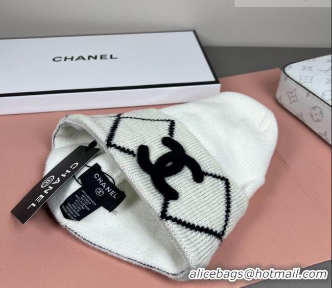 Good Taste Chanel Quilted Knit Hat CH010511 White 2026