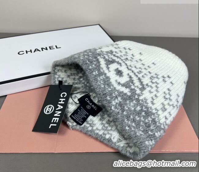 Reasonable Price Chanel Knit Hat CH010512 Grey/White 2026