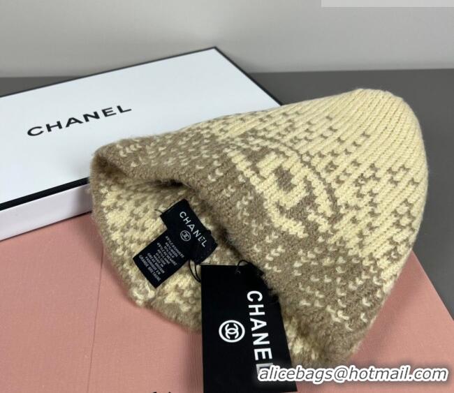 Good Product Chanel Knit Hat CH010512 Beige 2026