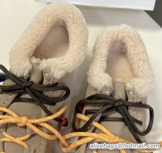 Best Luxury Loewe High top Sneakers in Suede and Wool Beige 2026 LW103001 1030039