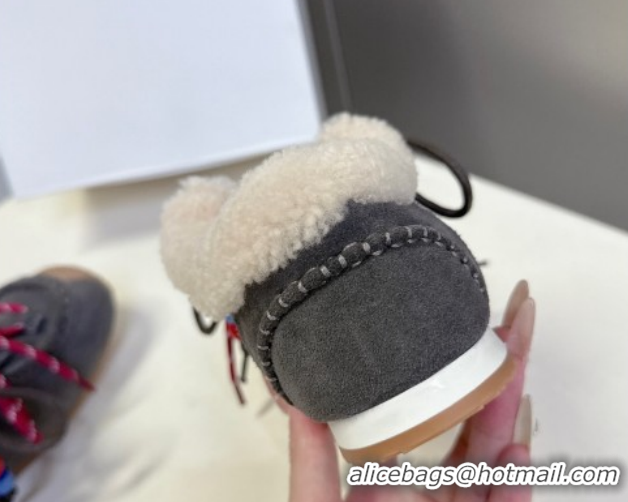 Good Quality Loewe High top Sneakers in Suede and Wool Grey 2026 LW103001 1030041