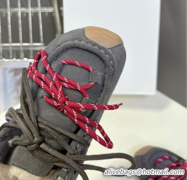 Good Quality Loewe High top Sneakers in Suede and Wool Grey 2026 LW103001 1030041