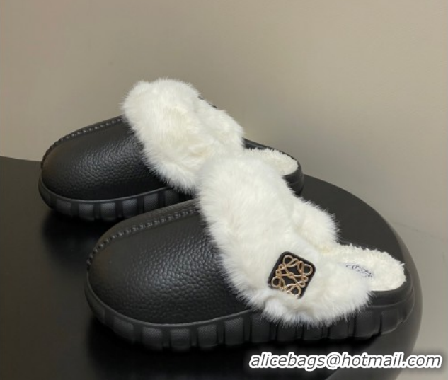 Low Price Loewe Wool Platform Mules 2026 LW103004 Black