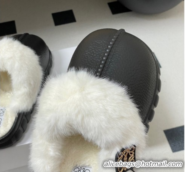 Low Price Loewe Wool Platform Mules 2026 LW103004 Black