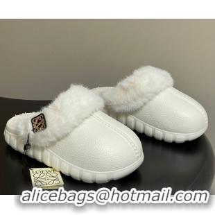 Grade Loewe Wool Platform Mules 2026 LW103004 White