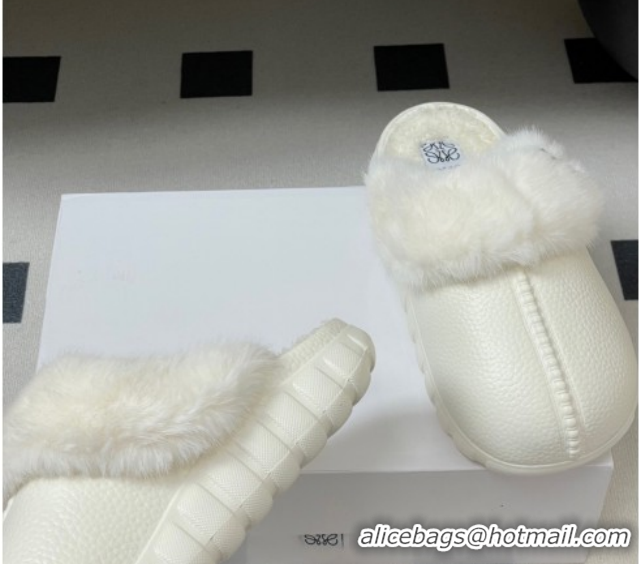 Grade Loewe Wool Platform Mules 2026 LW103004 White