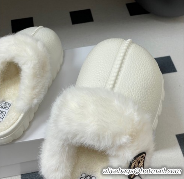 Grade Loewe Wool Platform Mules 2026 LW103004 White