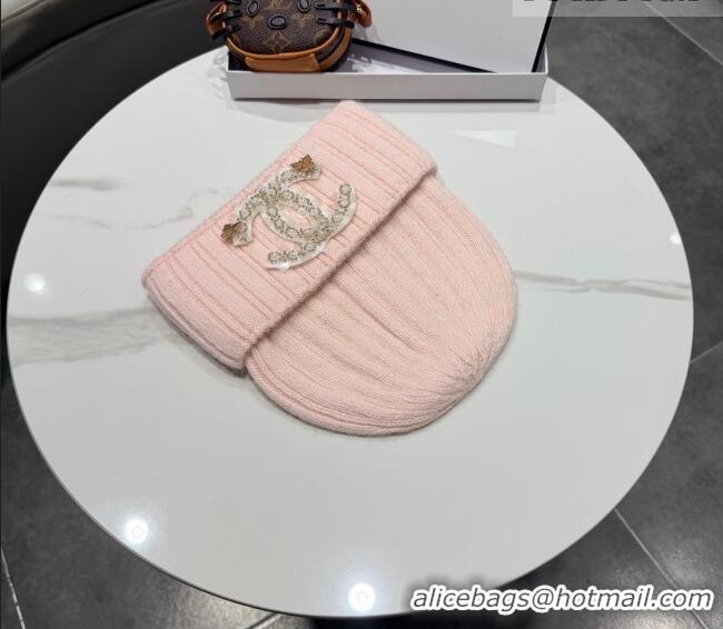 Luxury Imitation Chanel Knit Hat with Beads CC CH010513 Pink 2026