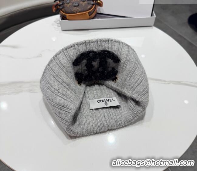 Spot Classic Chanel Knit Hat with Beads CC CH010513 Grey 2026