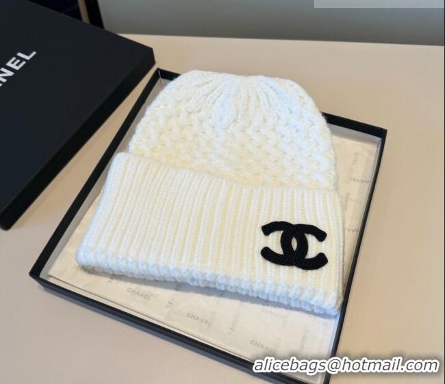 Best Price Chanel Knit Hat CH010516 White 2026