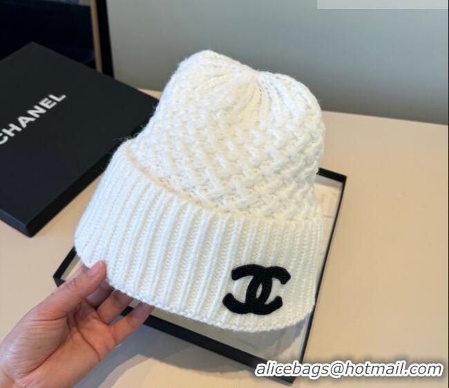 Best Price Chanel Knit Hat CH010516 White 2026