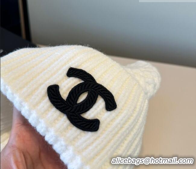 Best Price Chanel Knit Hat CH010516 White 2026
