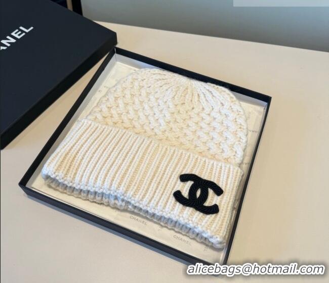 Fashion Discount Chanel Knit Hat CH010516 White 2026