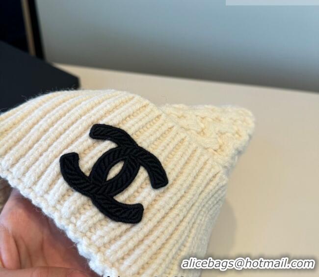 Fashion Discount Chanel Knit Hat CH010516 White 2026