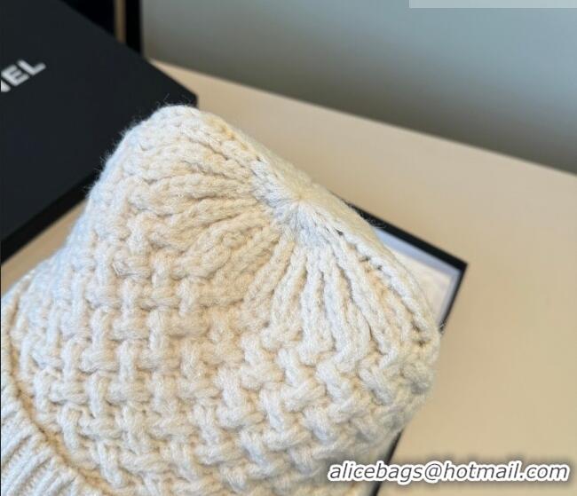 Fashion Discount Chanel Knit Hat CH010516 White 2026