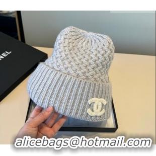 Classic Cheapest Chanel Knit Hat CH010516 Grey 2026