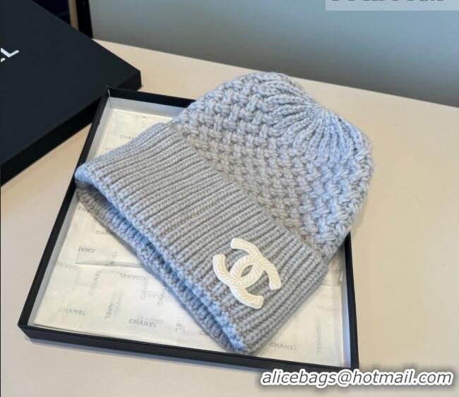 Classic Cheapest Chanel Knit Hat CH010516 Grey 2026